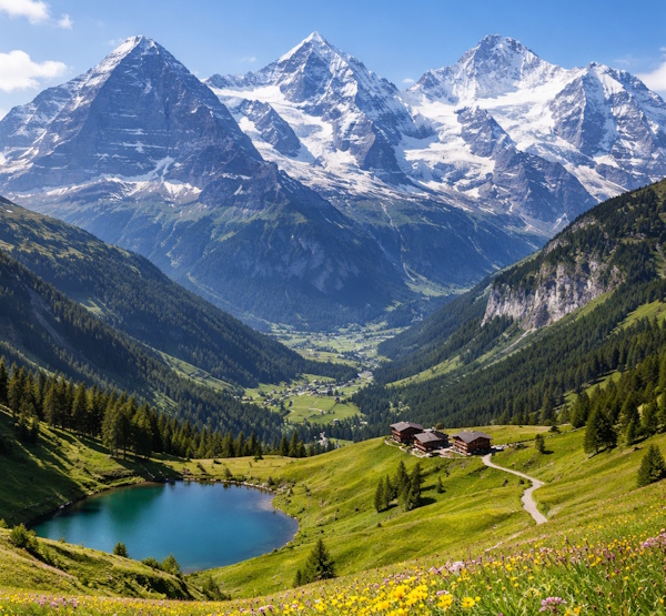 High mountains in Switzerland