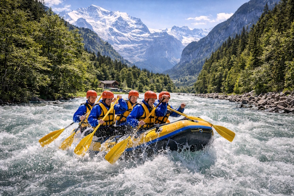 Rafting on the Lutschine river