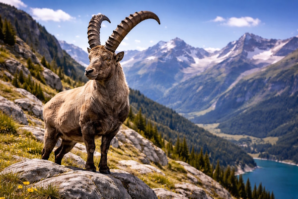 Alpine ibex (Capra ibex),
