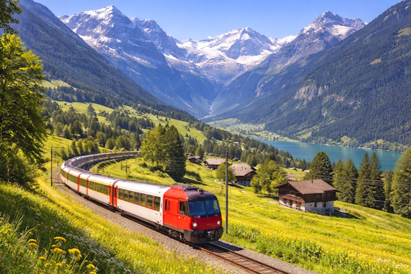 Train in Switzerland - AI-generated image