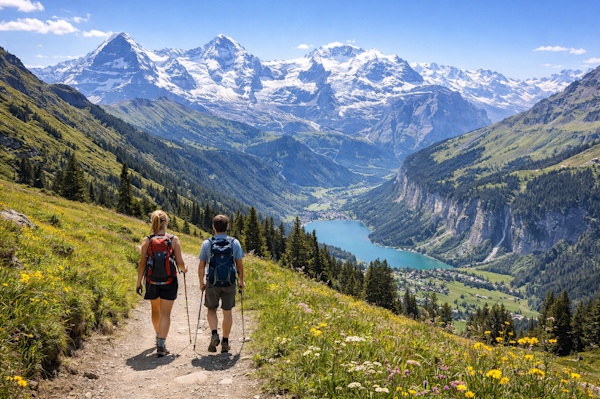 2 hikers in the Bernese Oberland