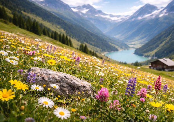 Differeng wildflowers in Switzerland